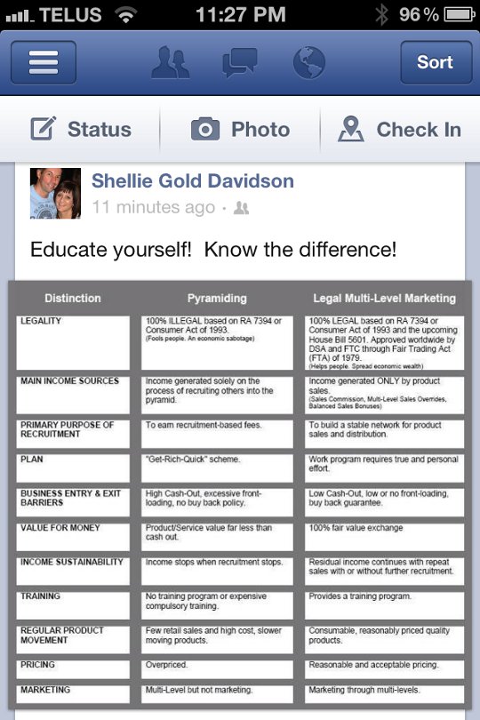 Shellie Gold Davidson of ViSalus Doesn't Understand Pyramid Schemes Shellie Gold Davidson of ViSalus Doesn't Understand Pyramid Schemes